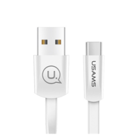 Usams USAMS U2 adatkábel és töltő (USB - Type-C, gyorstöltés támogatás, 120cm, lapos kábel) FEHÉR (SJ200_W) (SJ200_W)