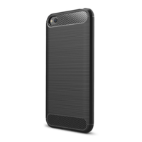 gigapack Szilikon telefonvédő (közepesen ütésálló, légpárnás sarok, szálcsiszolt, karbon minta) FEKETE [Xiaomi Redmi Go] (5996457868247)