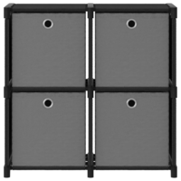 vidaXL 4 rekeszes fekete szövet bemutató polc dobozokkal 69x30x72,5 cm (322599)