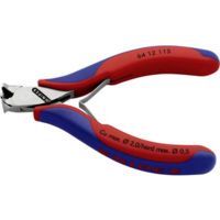 KNIPEX Elektronikai homlokcsípőfogó, lágy/közepes/kemény huzal max.: O 2/0,8/0,5 mm, Knipex 64 12 115 (64 12 115)