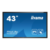 Iiyama iiyama T4362AS-B1 tartalomszolgáltató (signage) kijelző Interaktív síkképernyő 108 cm (42.5") IPS 500 cd/m² 4K Ultra HD Fekete Érintőképernyő Beépített processzor Android 8.0 24/7 (T4362AS-B1)