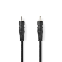 Nedis Nedis RCA Dugasz x2, PVC, nikkelezett, digitális audio kábel, 1m, fekete (CAGP24170BK10) (CAGP24170BK10)