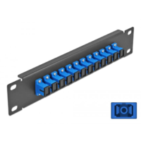 DeLock Delock 10 üvegszálas patch panel 12 portos SC Simplex 1U kék fekete (66760) (DE66760)