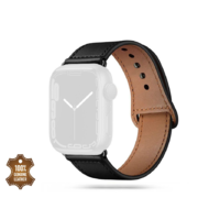 Tech-Protect Tech-Protect Leatherfit Apple Watch Watch 4 / 5 / 6 / 7 / 8 / 9 / SE / Ultra 1 / 2 Bőr szíj 42/44/45/49 mm - Fekete (TP713709)