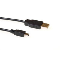 ACT ACT USB 2.0 cable, A - 5 pin Mini B 5.0m USB kábel 5 M USB A Mini-USB B Fekete (SB2415)