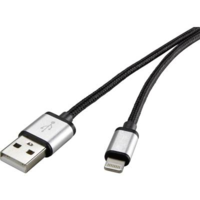 Renkforce Renkforce USB 2.0 Csatlakozókábel [1x USB 2.0 dugó, A típus - 1x Apple Dock dugó Lightning] 0.50 m Sötétszürke Gesleeved (RF-3969327)