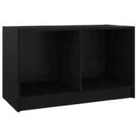 vidaXL fekete tömör fenyőfa TV-szekrény 70 x 33 x 42 cm (809946)