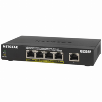 NETGEAR NETGEAR GS305Pv2 Beállítást nem igénylő (unmanaged) Gigabit Ethernet (10/100/1000) Ethernet-áramellátás (PoE) támogatása Fekete (GS305P-200PES)