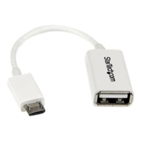 StarTech StarTech.com 5in White Micro USB to USB OTG Host Adapter M/F - Micro USB Male to USB A Female On-The-Go Host Cable Adapter - White (UUSBOTGW) - USB adapter - USB to Micro-USB Type B - 12.7 cm (UUSBOTGW)