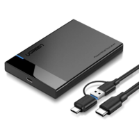 UGREEN UGREEN US221 2.5 HDD / SSD külső ház SATA USB 3.0 + USB-C - USB-C 3.1 fekete (60735) (UG60735)