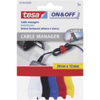 TESA On & Off Tesa tépőzáras kábelkötöző, kábelkötegelő 5 részes készlet (H x Sz) 200 mm x 12 mm TESA On & Off 55236-00-00 (55236-00-00)