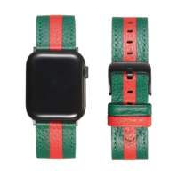 XPRO XPRO Apple Watch bőr szíj Sötétzöld / Piros 42mm/44mm/45mm/49mm (128068)