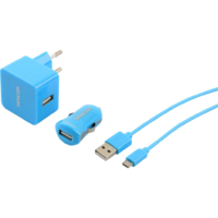 Sencor Sencor SCO 516-000BL USB töltő szett MicroUSB kábellel kék (SCO 516-000BL)