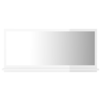 vidaXL magasfényű fehér forgácslap fürdőszobai tükör 80 x 10,5 x 37 cm (804577)