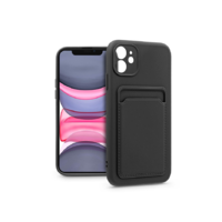 Haffner Apple iPhone 11 szilikon hátlap kártyatartóval - Card Case - fekete (PT-6745)