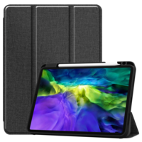 Cellect Apple iPad 11 2020 tablet tok toll tartóval, Feket (TABCASE-IPAD11PEN-BK)