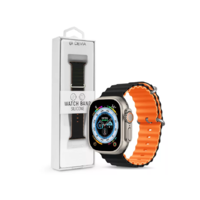 Devia Apple Watch szilikon sport szíj - Deluxe Series Sport6 Silicone Two-tone Watch Band - 38/40/41 mm - black/orange (ST381591)