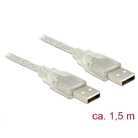 DeLock Delock USB 2.0-s kábel A-típusú csatlakozó > USB 2.0-s, A-típusú csatlakozó 1,5 m áttetsző (83888) (83888)