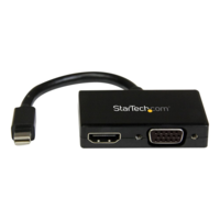StarTech StarTech.com Mini DisplayPort to HDMI and VGA - 2 in 1 Travel Adapter - Mini DisplayPort to VGA Adapter - Mini DP to HDMI Dongle - Monitor Adapter (MDP2HDVGA) - video converter - black (MDP2HDVGA)