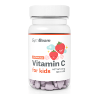 N/A C-vitamin rágótabletta gyerekeknek - eper - 120 rágótabletta - GymBeam (HMLY-63730-1-120tab-strawberry)