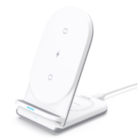 AUKEY Aukey LC-A2 2 az 1 ben Vezeték nélküli töltő - Fehér (10W) (LC-A2 WHITE)