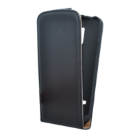 gigapack Tok álló, bőr hatású (FLIP, lefelé nyíló, szilikon tartó) FEKETE [Samsung Galaxy S5 mini (SM-G800)] (5996457463565)