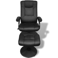 vidaXL fekete műbőr TV-fotel lábtartóval (241535)