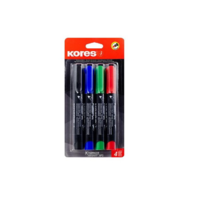 Kores Kores Eco K-Marker 3mm Alkoholos marker készlet - Vegyes színek (4 db / csomag) (20764)