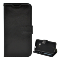 gigapack Tok álló, bőr hatású (FLIP, oldalra nyíló, asztali tartó funkció, prémium) FEKETE [Microsoft Lumia 535] (5996457501700)