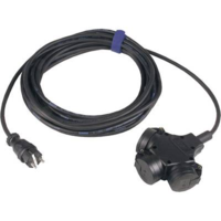 SIROX Kültéri, gumi hálózati hosszabbítókábel védőkupakkal, fekete, 3 m, H07RN-F 3G 1,5 mm2, SIROX 345.503 (345.503)