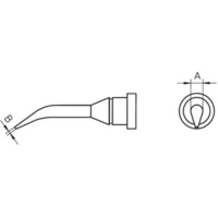 Weller Weller LT pákahegy, forrasztóhegy LT-1SLX kerek formájú, hajlított csúcshegy 2.0 mm (00544 426 99)