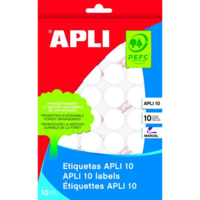 Apli Apli 10mm Kézzel írható kör etikett 1260db/csomag - Fehér (01625)