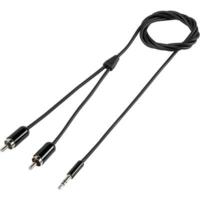 SpeaKa Professional Jack - RCA audio kábel, 1x 3,5 mm jack dugó - 2x RCA dugó, 10 m, fekete, SuperSoft, SpeaKa Professional 629710 (SP-2518840)