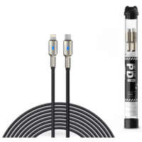 Devia Devia USB Type-C - Lightning adat- és töltőkábel 1 m-es vezetékkel - Devia Tube Mars Series PD Cable With Lightning - 5V/3A - black (ST378096)