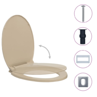 vidaXL bézs ovális gyorsan szerelhető WC-ülőke lassan csukódó fedéllel (145821)