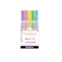 Zebra Zebra Kirarirch 3.5mm Szövegkiemelő készlet - Vegyes színek (5 db / csomag) (51210)