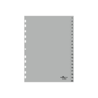 Durable DURABLE Zahlenregister A4 1-20 PP volldeckend grau (652210)