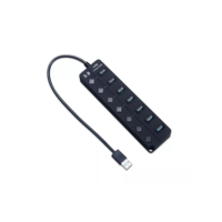 BlackBird BlackBird USB 3.0 HUB 7 portos kapcsolóval fekete (BH1374) (BH1374)