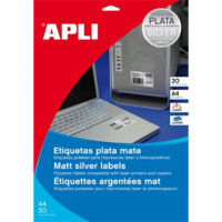 Apli Apli 21.2x45.7 mm poliészter időjárásálló kerekített sarkú etikett ezüst 960 etikett/csomag (10066)