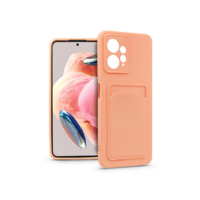 Haffner Xiaomi Redmi Note 12 4G szilikon hátlap kártyatartóval - Card Case - pink (PT-6727)