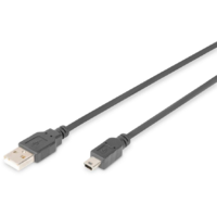 Digitus DIGITUS USB 2.0 Kabel St. A / St. mini B 1,8m schwarz (AK-300108-018-S)