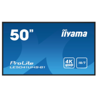 Iiyama iiyama LE5041UHS-B1 tartalomszolgáltató (signage) kijelző Laposképernyős digitális reklámtábla 125,7 cm (49.5") LCD 350 cd/m² 4K Ultra HD Fekete 18/7 (LE5041UHS-B1)