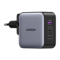 UGREEN Ugreen 65W Nexode GaN Headset, Mobiltelefon, Laptop, Okosóra, Táblagép Szürke USB Gyorstöltés Beltéri (90409)