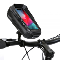 TokShop Univerzális, kerékpáros / biciklis tartó, táska, 6.5", kormányra szerelhető, vízálló, 360°-ban forgatható, napellenző, fülhallgató kimenet, TP XT3S Bike, fekete (115355)