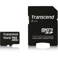 Transcend SD microSD Card 16GB Transcend SDHC Class10 w/adapter (TS16GUSDHC10)