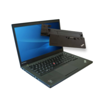 Lenovo laptop Lenovo ThinkPad T450s + Docking station Lenovo ThinkPad Ultra Dock (Type 40A2) i5-5200U | 8GB DDR3 | 240GB SSD | NO ODD | 14,1" | 1600 x 900 | Webcam | HD 5500 | Win 10 Pro | Silver | 5. Generation (15211713)