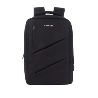 CANYON CANYON BPE-5, Laptop backpack for 15.6 inch, Product spec/size(mm): 400MM x300MM x 120MM(+60MM),Black, EXTERIOR materials:100% Polyester, Inner materials:100% Polyestermax weight (KGS): 12kg (CNS-BPE5B1)