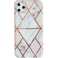 Wooze Huawei P40, Szilikon tok, sokszöges márvány minta, Wooze Geometric Marble, színes/fehér (111270)