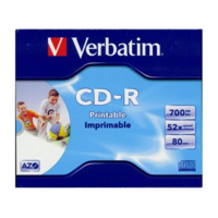 Verbatim Verbatim CD-R írható CD lemez 700MB matt nyomtatható normál tok (43325)