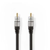 Nedis Nedis RCA Dugasz x2, PVC, antracit, aranyozott digitális audio kábel, 1.5m (CAGC24170AT15) (CAGC24170AT15)